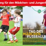 Werbung für den Mädchen- und Jungenfußball